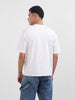 Men's White Relaxed Fit Embroided 240 GSM Casual T-Shirt