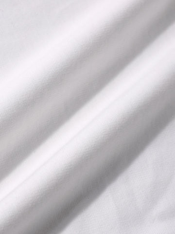 Men's White Relaxed Fit Embroided 240 GSM Casual T-Shirt