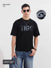 Men's Black Relaxed Fit Embroided 240 GSM Casual T-Shirt