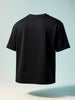 Men's Black Relaxed Fit Embroided 240 GSM Casual T-Shirt