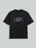 Men's Black Relaxed Fit Embroided 240 GSM Casual T-Shirt