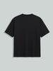 Men's Black Relaxed Fit Embroided 240 GSM Casual T-Shirt