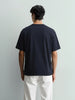 Men's Blue Relaxed Fit Embroided 240 GSM Casual T-Shirt