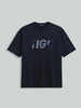 Men's Blue Relaxed Fit Embroided 240 GSM Casual T-Shirt