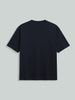 Men's Blue Relaxed Fit Embroided 240 GSM Casual T-Shirt
