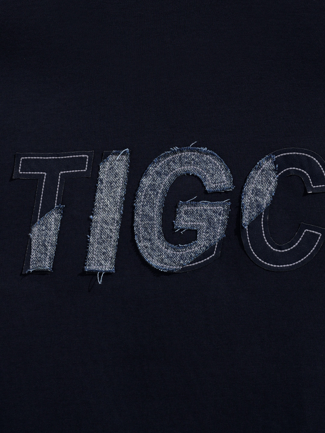 Men's Blue Relaxed Fit Embroided 240 GSM Casual T-Shirt