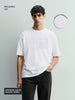 Men's White Relaxed Fit Embroidered Casual T-Shirt