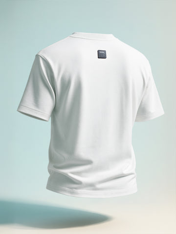 Men's White Relaxed Fit Embroidered Casual T-Shirt