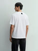 Men's White Relaxed Fit Embroidered Casual T-Shirt