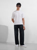 Men's White Relaxed Fit Embroidered Casual T-Shirt