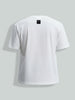 Men's White Relaxed Fit Embroidered Casual T-Shirt
