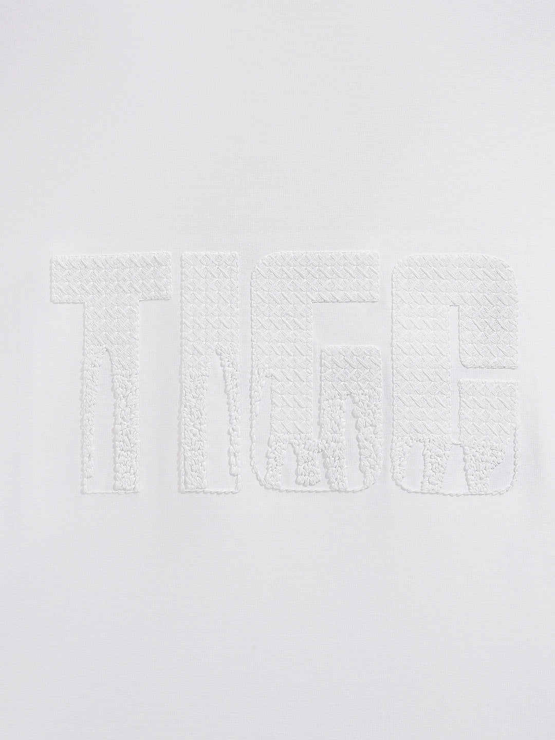 Men's White Relaxed Fit Embroidered Casual T-Shirt