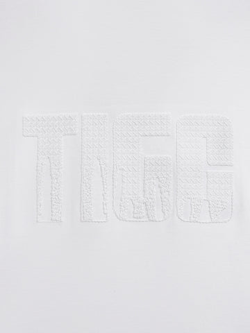 Men's White Relaxed Fit Embroidered Casual T-Shirt