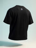 Men's Black Relaxed Fit Embroided 240 GSM Casual T-Shirt
