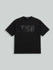 Men's Black Relaxed Fit Embroided 240 GSM Casual T-Shirt