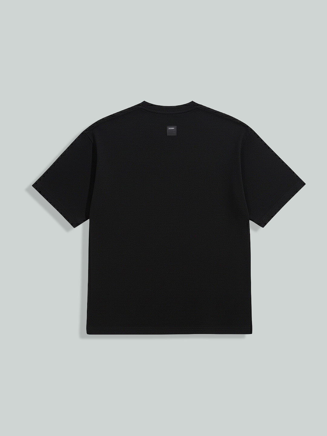 Men's Black Relaxed Fit Embroided 240 GSM Casual T-Shirt