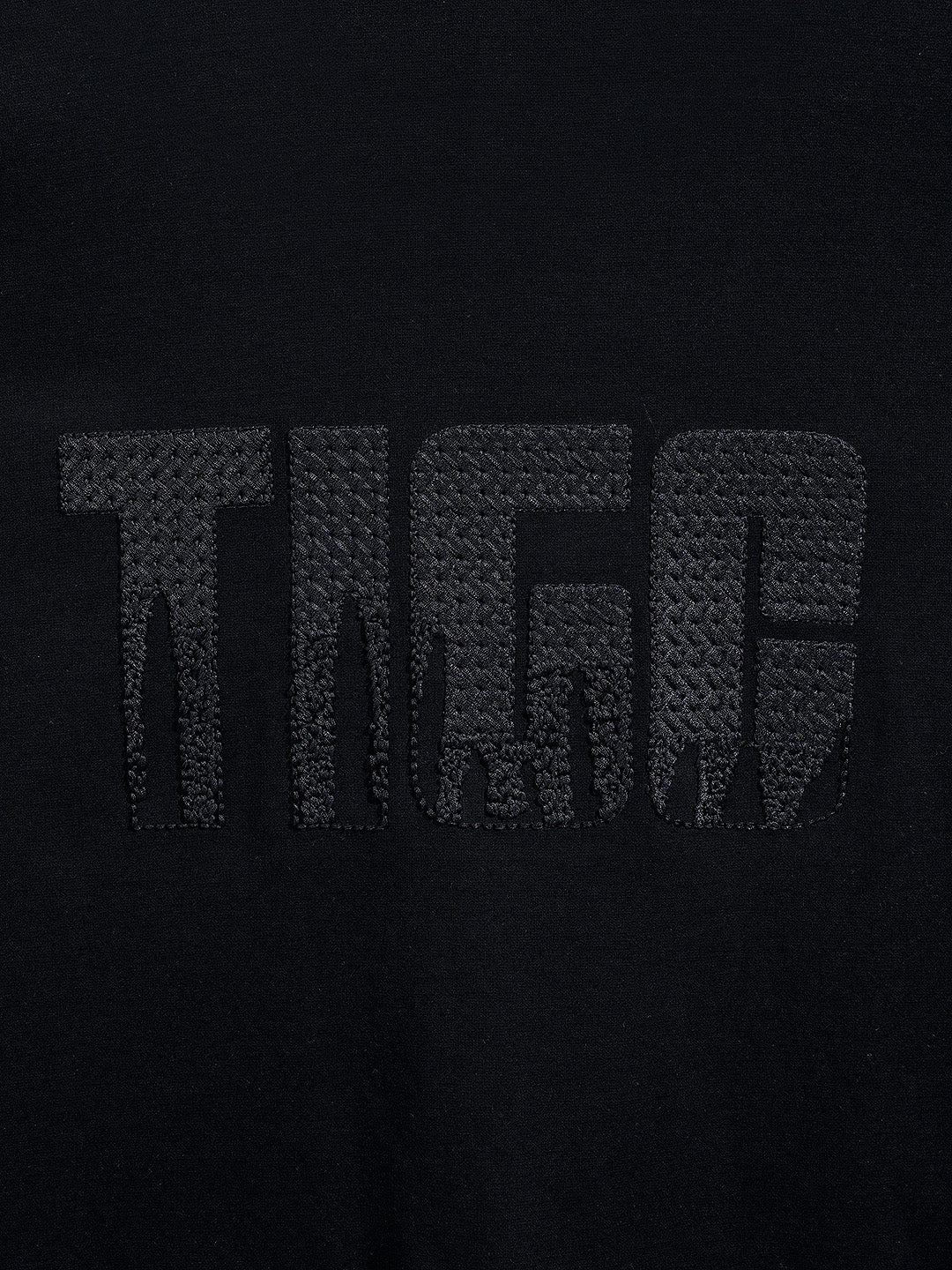 Men's Black Relaxed Fit Embroided 240 GSM Casual T-Shirt