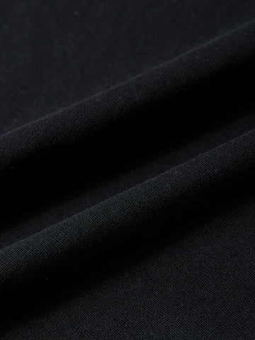 Men's Black Relaxed Fit Embroided 240 GSM Casual T-Shirt