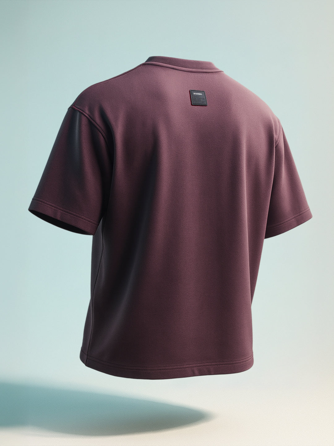 Men's Purple Relaxed Fit Embroided 240 GSM Casual T-Shirt