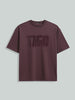 Men's Purple Relaxed Fit Embroided 240 GSM Casual T-Shirt