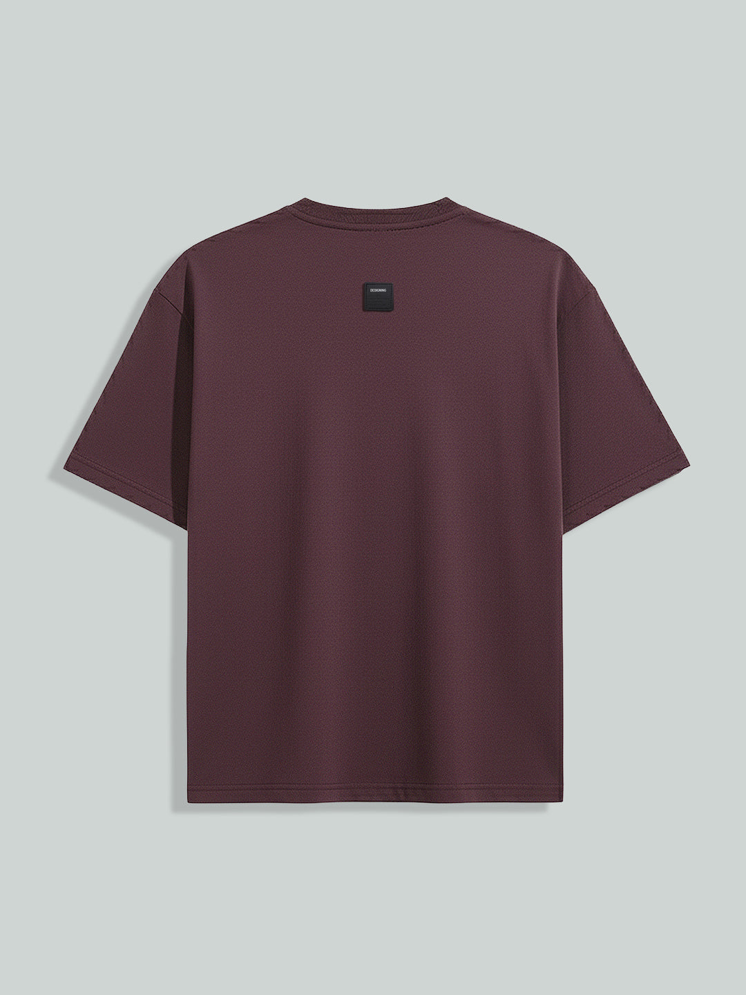 Men's Purple Relaxed Fit Embroided 240 GSM Casual T-Shirt