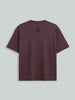 Men's Purple Relaxed Fit Embroided 240 GSM Casual T-Shirt