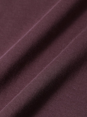 Men's Purple Relaxed Fit Embroided 240 GSM Casual T-Shirt