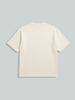 Men's Cream Relaxed Fit Embroided 240 GSM Resort Wear T-Shirt