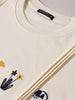 Men's Cream Relaxed Fit Embroided 240 GSM Resort Wear T-Shirt