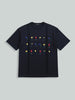 Men's Blue Relaxed Fit Embroided 240 GSM Resort Wear T-Shirt