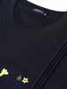 Men's Blue Relaxed Fit Embroided 240 GSM Resort Wear T-Shirt