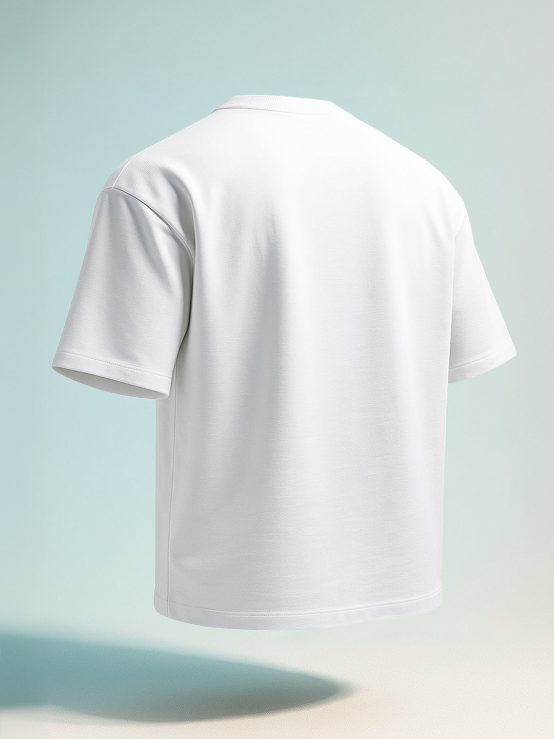 Men's White Relaxed Fit Embroided 240 GSM Resort Wear T-Shirt