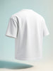 Men's White Relaxed Fit Embroided 240 GSM Resort Wear T-Shirt