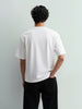 Men's White Relaxed Fit Embroided 240 GSM Resort Wear T-Shirt
