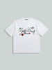 Men's White Relaxed Fit Embroided 240 GSM Resort Wear T-Shirt