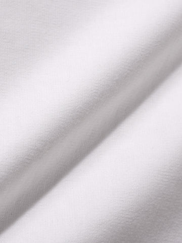 Men's White Relaxed Fit Embroided 240 GSM Resort Wear T-Shirt