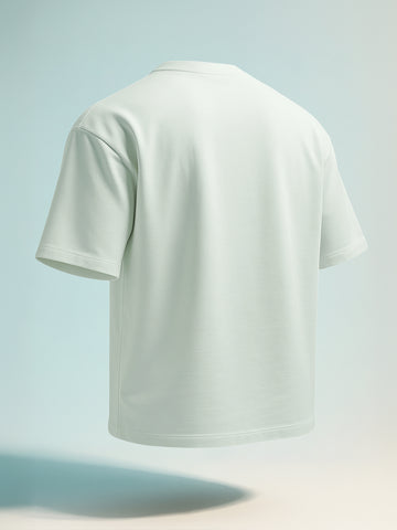 Men's Green Relaxed Fit Embroided 240 GSM Resort Wear T-Shirt