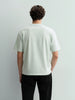 Men's Green Relaxed Fit Embroided 240 GSM Resort Wear T-Shirt