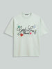 Men's Green Relaxed Fit Embroided 240 GSM Resort Wear T-Shirt