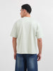 Men's Green Relaxed Fit Embroided 240 GSM Resort Wear T-Shirt