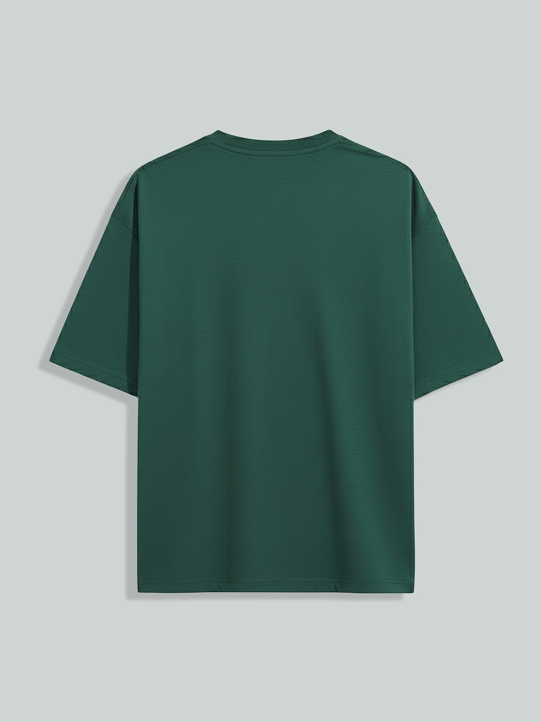 Men's Green Relaxed Fit Embroided 240 GSM Resort Wear T-Shirt