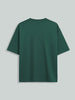 Men's Green Relaxed Fit Embroided 240 GSM Resort Wear T-Shirt