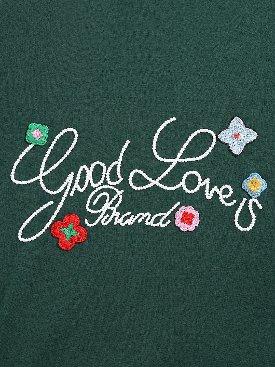 Men's Green Relaxed Fit Embroided 240 GSM Resort Wear T-Shirt