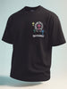 Men's Black Relaxed Fit Embroided 240 GSM Casual T-Shirt