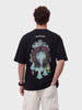 Men's Black Relaxed Fit Embroided 240 GSM Casual T-Shirt