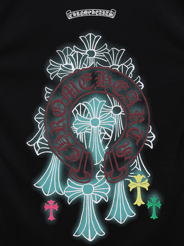 Men's Black Relaxed Fit Embroided 240 GSM Casual T-Shirt