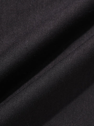 Men's Black Relaxed Fit Embroided 240 GSM Casual T-Shirt