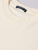 Men's Cream Relaxed Fit Embroided 240 GSM Casual T-Shirt