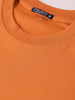 Men's Orange Relaxed Fit Embroided 240 GSM Casual T-Shirt