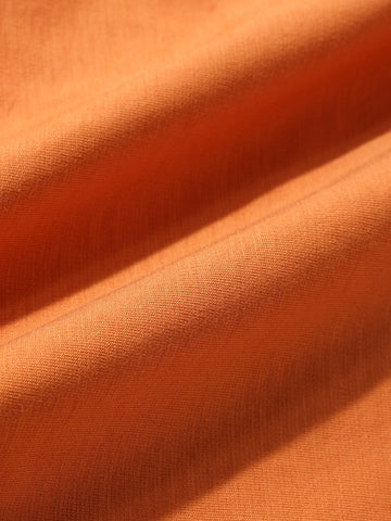 Men's Orange Relaxed Fit Embroided 240 GSM Casual T-Shirt
